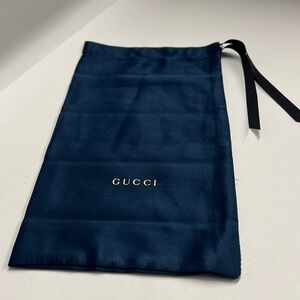 Gucci Silk Teal Blue Drawsting Sunglasses Dust Bag 9.25” x 5.25” - New